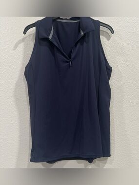 Sleeveless Quarter-Zip Active Tank Top - Navy